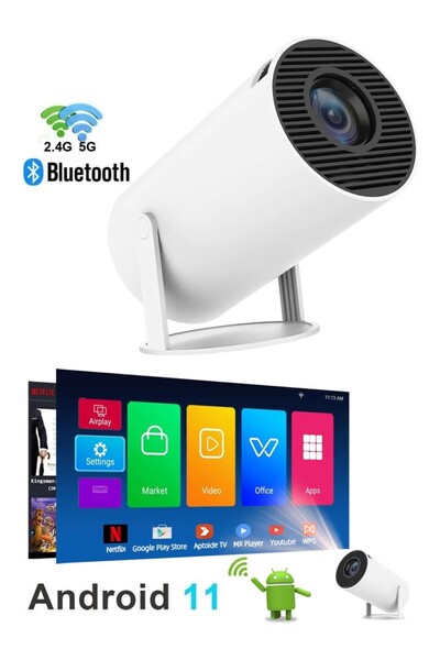 Marka Aksesuar Heaven House Taşınılabilir Projeksiyon Projektör Cihazı LED 4K...