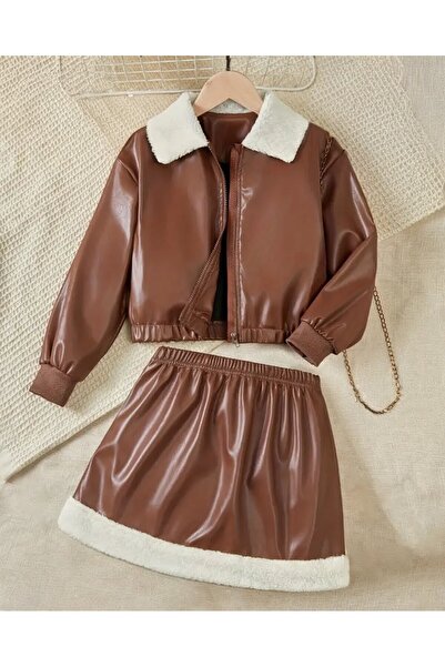 shop Jachetă din imitație de piele cu detalii din pluș