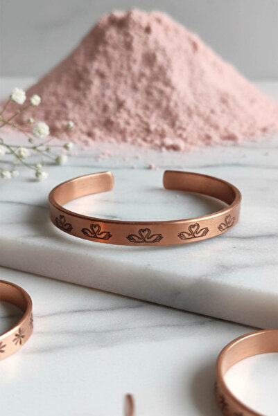 NehirTaş Certified Swan Patterned Pure Copper Bracelet
