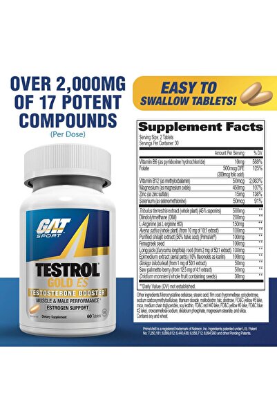 GAT SPORT Testrol Gold ES, 60 Tabs, 30 Servings
