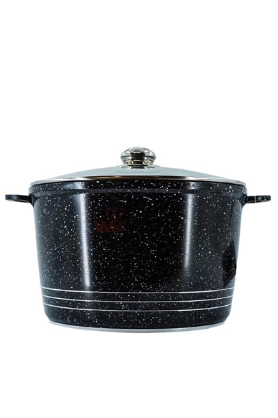 Wertcraft Oala din aluminiu cu interior marmorat cu capac de sticla termorezistenta, 6.2L Wellberg WB-005-24N