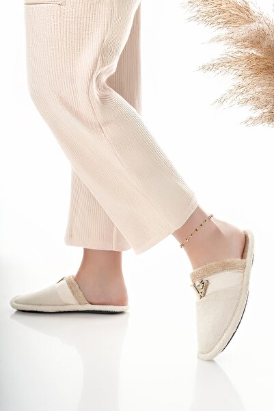 Modafırsat Kadın Ev Terliği Peluş Yıkanabilir İçi Yünlü Kürklü Terlik Misafir Çeyiz Bohça Gelin Terliği