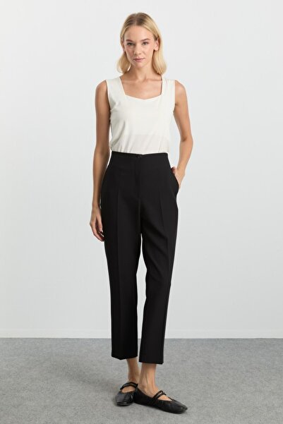 Selen Giyim Yanı Lastikli Yan Cep Boru Paça Pantolon