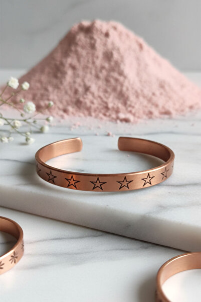 NehirTaş Certified Star Patterned Pure Copper Bracelet