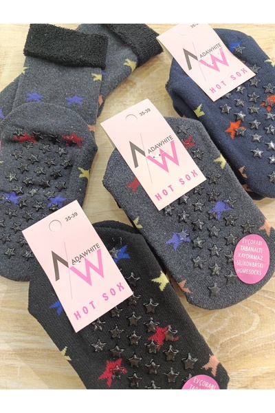 ADA SOCKS HAVLU KAYDIRMAZ TABANLI EV ÇORABI 3ÇİFT