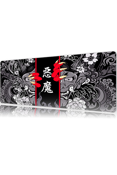 urzuva Toxic Demon Gray Gaming Oyuncu Mouse Pad 80x30 cm 3mm Mousepad