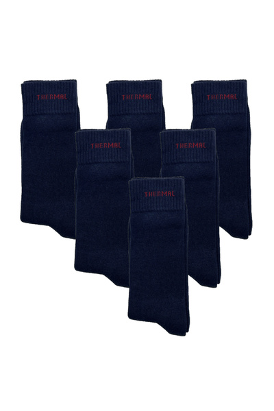 Özgür SOCKS THERMAL ÇORAP 6'lı PAKET LACİVERT
