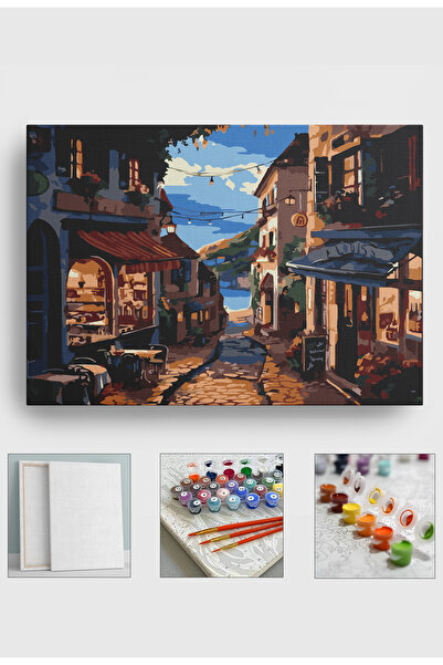 Sulepas Sayılarla Boyama Seti Numaralı Tuval Fırça Boya 40x50 Cm Lotus Sokak