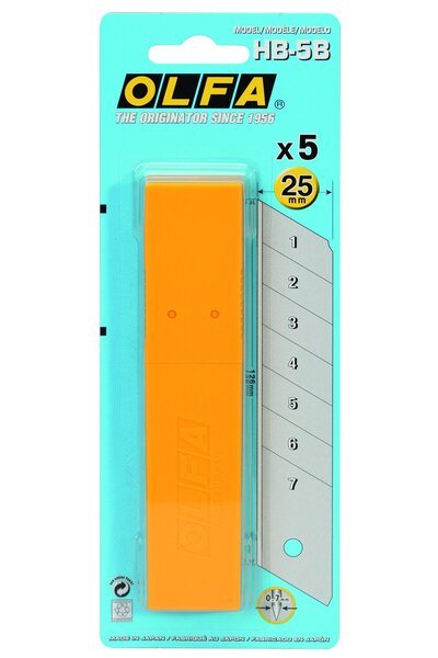 Olfa Hb-5B 25Mm Extra Heavy-Duty Snap-Off Blades/ 5 Blades Per Pack