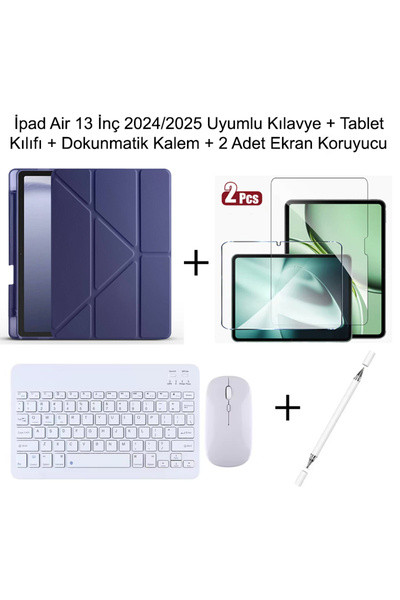 Yesnıce İpad Air 13 İnç M3 (2025) / M2 (2024) Uyumlu Standlı Kılıf Dokunmatik...