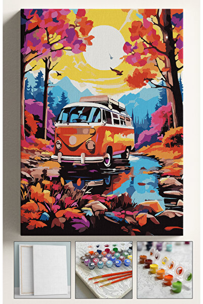 Sulepas Sayılarla Boyama Seti Numaralı Tuval Fırça Boya 40x50 Cm Renkli Dünya...