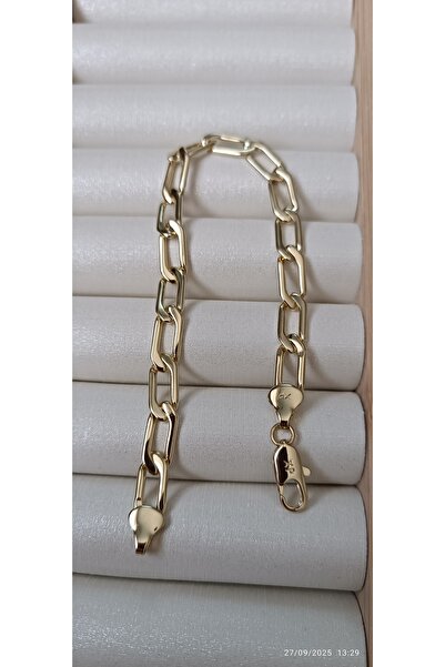 ARİ TAKI Vintage Steel Bracelet with Paperclip Link Gold