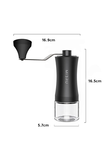 MIBRU V60 Coffee Drip Pour Over Set Of 11 Pcs Includes Manual Kettle Grinder Dripper, filter with Bag Gray