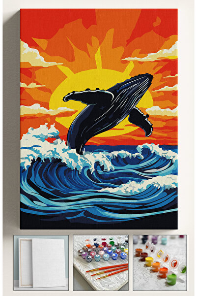 Sulepas Sayılarla Boyama Seti Numaralı Tuval Fırça Boya 40x50 Cm Mobidik