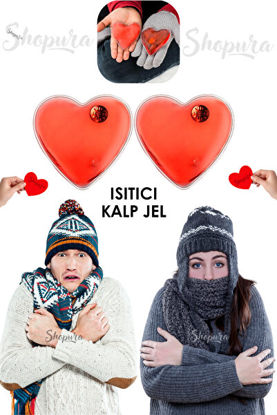 Shopura 1 Adet Kırmızı Kalpli El Isıtıcısı Sihirli Jel Isıtıcı, Isınmatik, Cep Sobası,Kamp El Isıtıcısı