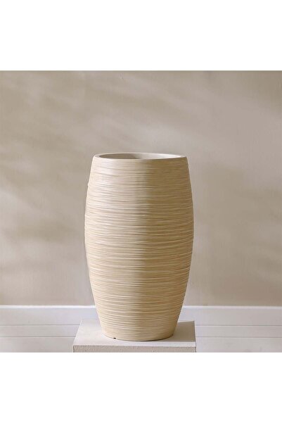 Danube Home أصيص طين ليفي مدمج بلمسة نهائية رملية | أصيص خفيف الوزن مقاوم للع...