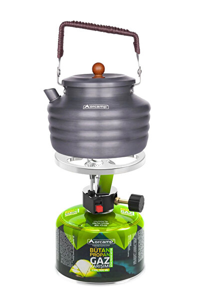 Orcamp Kamp Çakmaklı Ocak CK-192 Lüks Kamp Çaydanlığı 230GR Kartuş seti