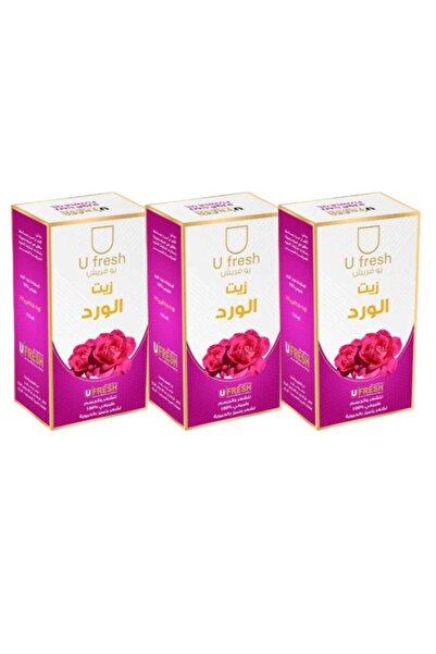 U FRESH زيت الورد للشعر والجسم 125 مل، 3 قطع