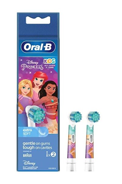 Oral-B مجموعة رؤوس فرشاة الأسنان البديلة للأطفال من Princess Kids، مكونة من ق...