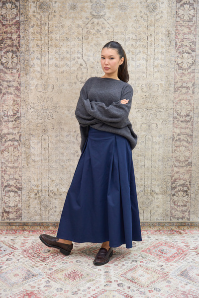 KÜÇÜĞÜM BUTİK Маві Пілелі Габардін Етек