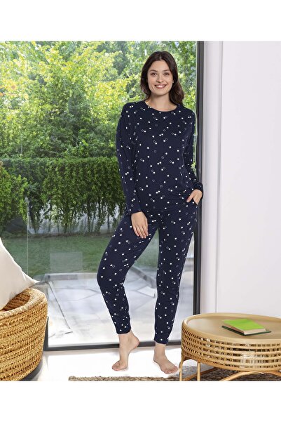 Aydoğan Σετ πιτζάμες Pure Series Black Star Napoli με μακριά μανίκια