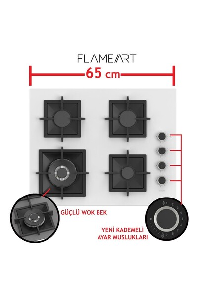 Ferre Steamart-Fryart-Sılentart Serisi Beyaz Set (SC406-WFA + QEP64CB +D064-SA) - Döküm Izgara / 65