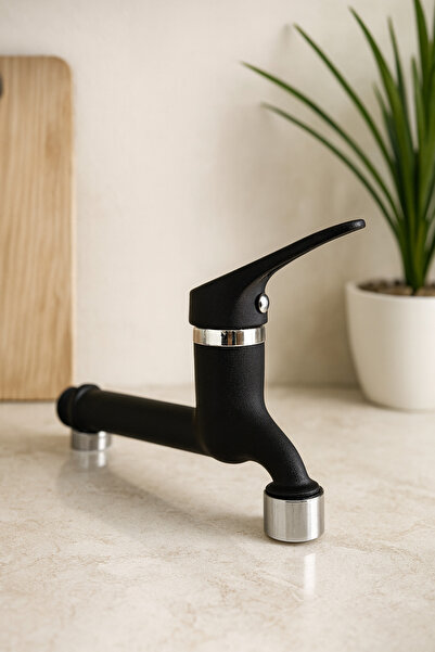 SUVİA صنبور حوض غسيل أسود غير لامع مع فوهة تدفق – صنبور حديث بذراع واحد موفر ...