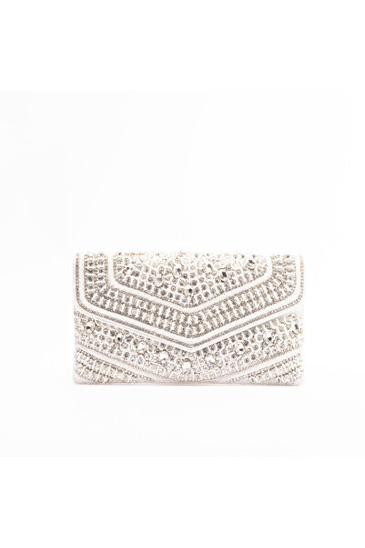 crystalicious Naomi Handcrafted by Artisans Elegant Clutch With Glass Beadwork For Elegant Evenings Out