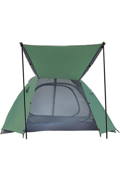 AutoFamily خيمة تخييم متينة من أوتو فاميلي، تتسع لثلاثة أشخاص، باللون الأخضر،...