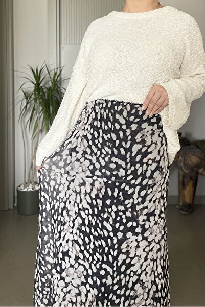 Butik Didem Sakinci Buy Elastic Waist Lycra Lined Tulle Patterned Midi Skirt