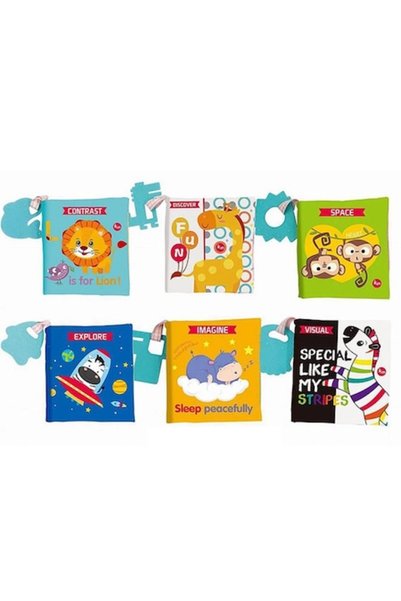 OEM Set 6 cărți senzoriale și educative pentru bebeluși