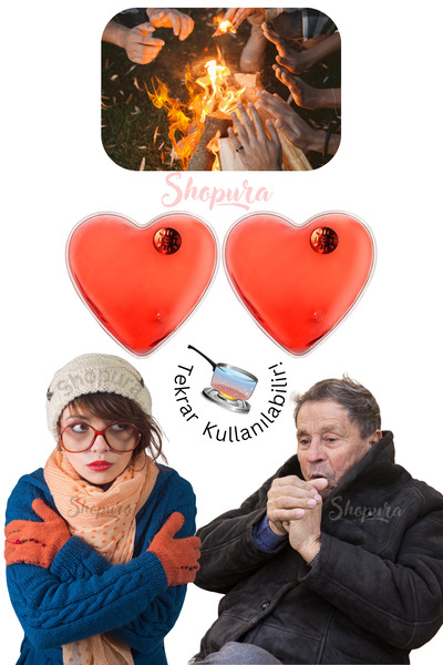 Shopura 2 Adet Kalp Şekilli Sihirli Jel Isıtıcı, Isınmatik, Cep Sobası, Avcı Balıkçı Dağcı Kamp El Isıtıcısı