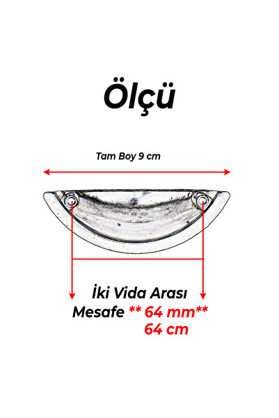 Badem10 Midye Kulp 5 ADET 64 mm Antik Bakır Metal Mobilya Çekmece Dolap Kapak Çanak Kulpu Mutfak Kulpları