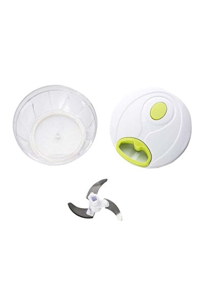 DRAMA HOME مفرمة خضراوات يدوية 400 مل - أبيض/أخضر/شفاف