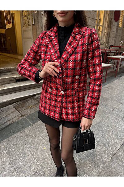 rengamoda Jachetă blazer pentru femei Fleto, cu detaliu cu nasturi, căptușită...