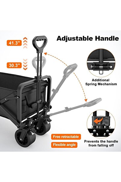 ZAICA Collapsible Folding Camping Wagon (AF-Black)