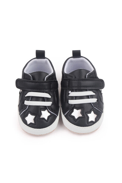 Superbaby Tenisi negri cu stelute sidefate pentru fetite