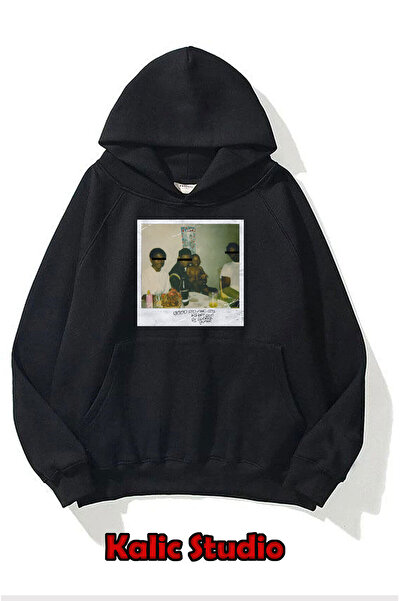 Kalic Studio Hanorac unisex Kendrick Lamar Maad City, negru