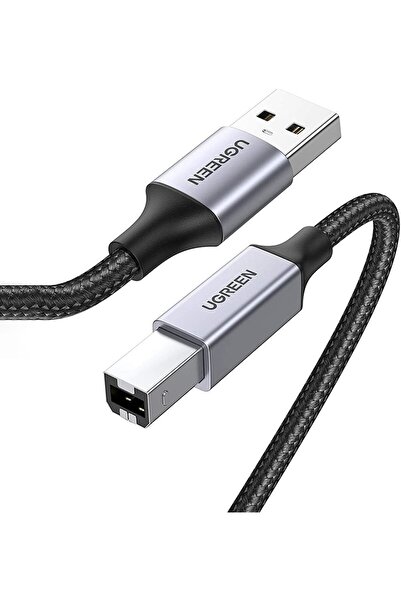 Ugreen 80802 US369 USB-A to USB-B 2.0 Örgülü Yazıcı Kablosu 1.5metre