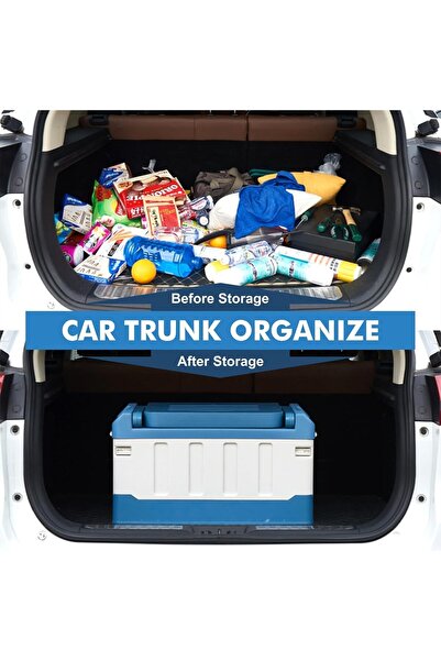 AutoFamily AUTO FAMILY Camping Plastic Storage Box with Lids 60L (Sky Blue)