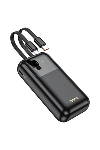 Hoco Baterie externă Q25 10.000 mAh cu cabluri integrate Type-C + Lightning