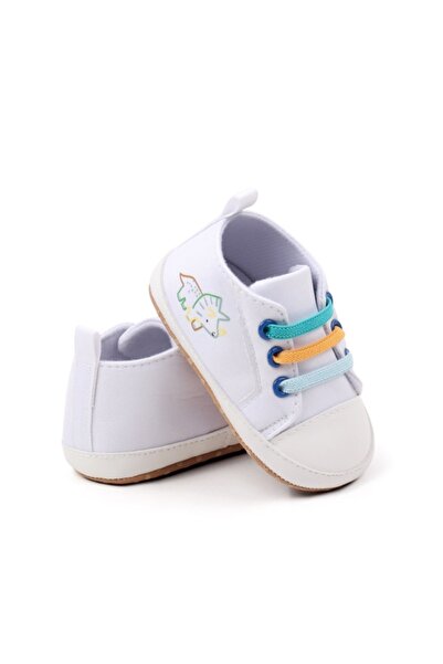 Superbaby White sneakers with colorful laces - Dino