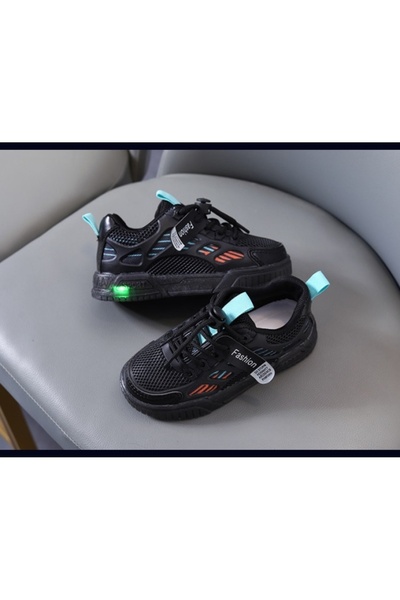 Superbaby Black sneakers with colorful and bright stripes