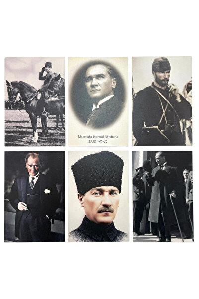 Limly Tasarım Atatürk - Kemal Atatürk 6'lı Retro Poster Set