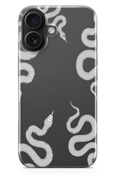 moonset Iphone 17 Uyumlu Yılan Tasarımlı Baskılı Şeffaf Telefon Kılıfı