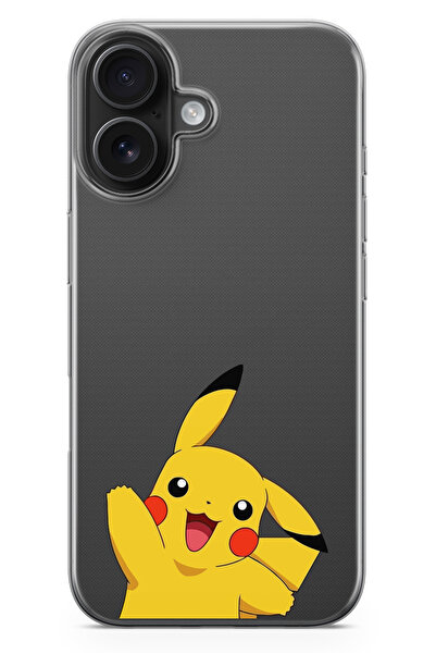 moonset Iphone 17 Uyumlu Pikachu Tasarımlı Baskılı Şeffaf Telefon Kılıfı