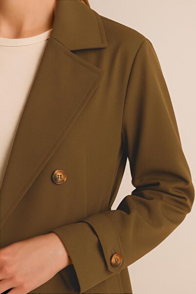 AMİDA Kadın Kahve Kemerli Trençkot - 2529