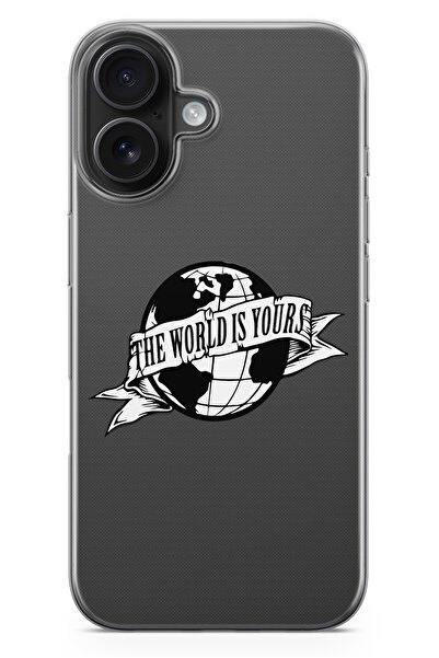 moonset Iphone 17 Uyumlu The World Is Yours Tasarımlı Baskılı Şeffaf Telefon ...