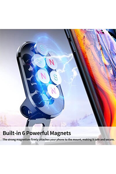 AutoFamily AUTO FAMILY Folding Car Phone Holder, Magnetic Phone Holder for Car, 360°Rotation Foldable Magnetic