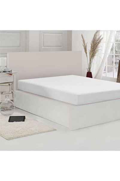 Caressa Husa saltea, Jersey, 200 x 200 cm, bumbac, alb